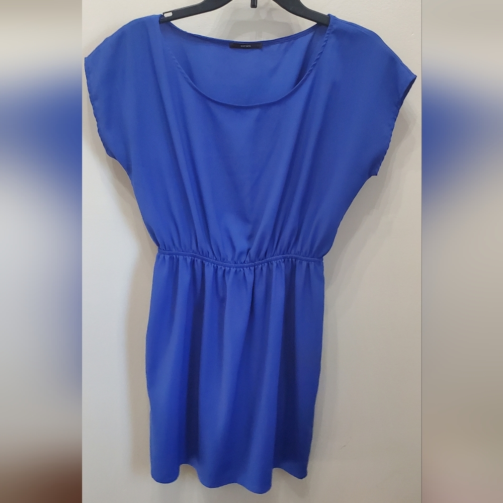 Cobalt Blue Babydoll Mini Dress Swimsuit Cover - Picture 2 of 7